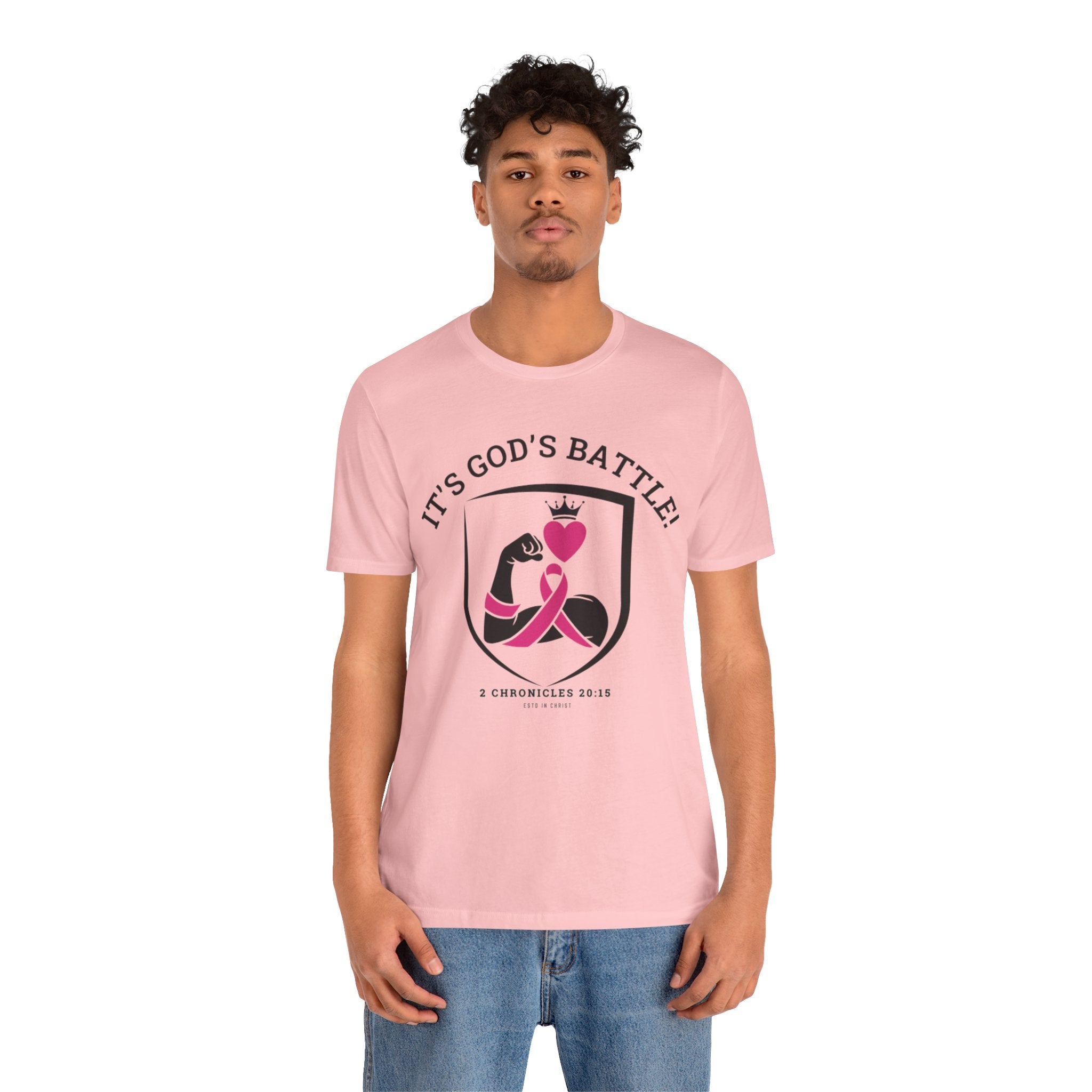 It's God's Battle! (2 Chronicles 20:15) T-shirt - Breast Cancer Awareness Month