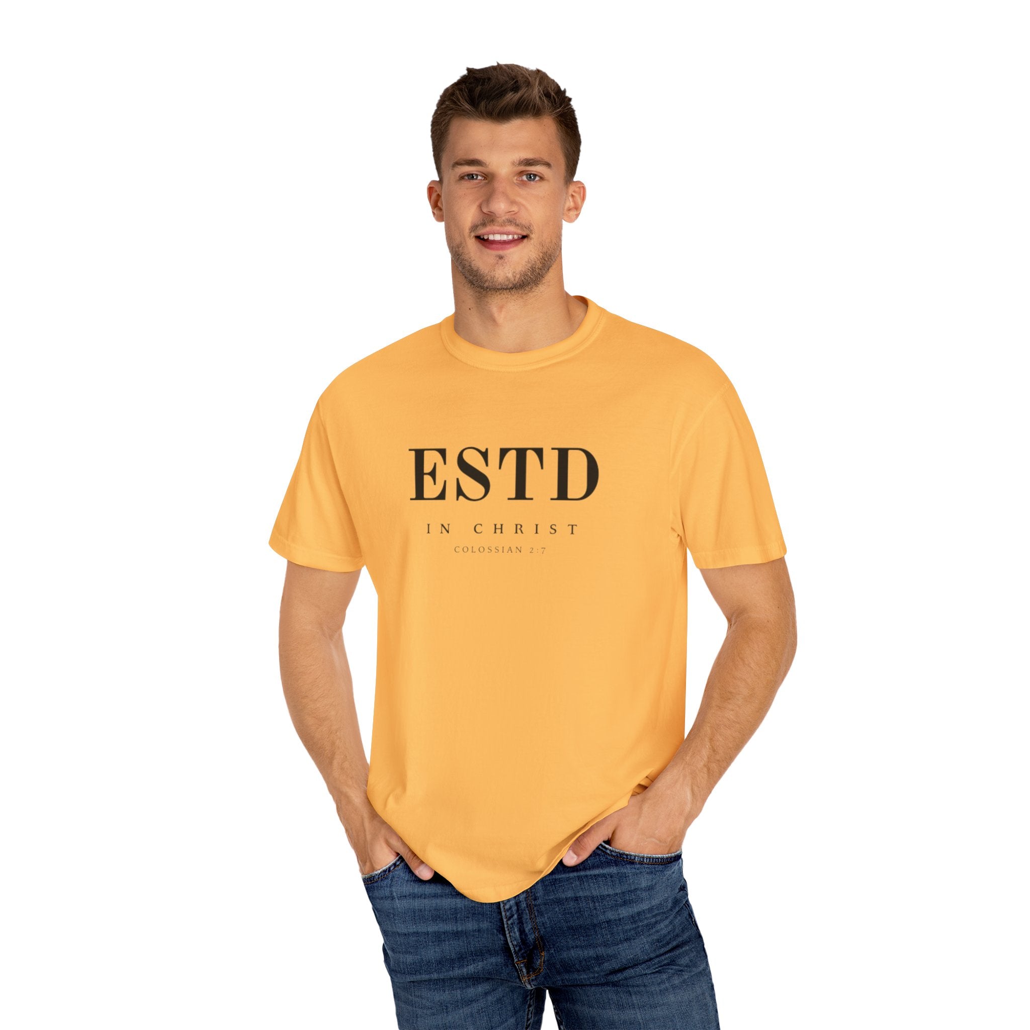 Official ESTD in Christ (Colossians 2:7) T-shirt