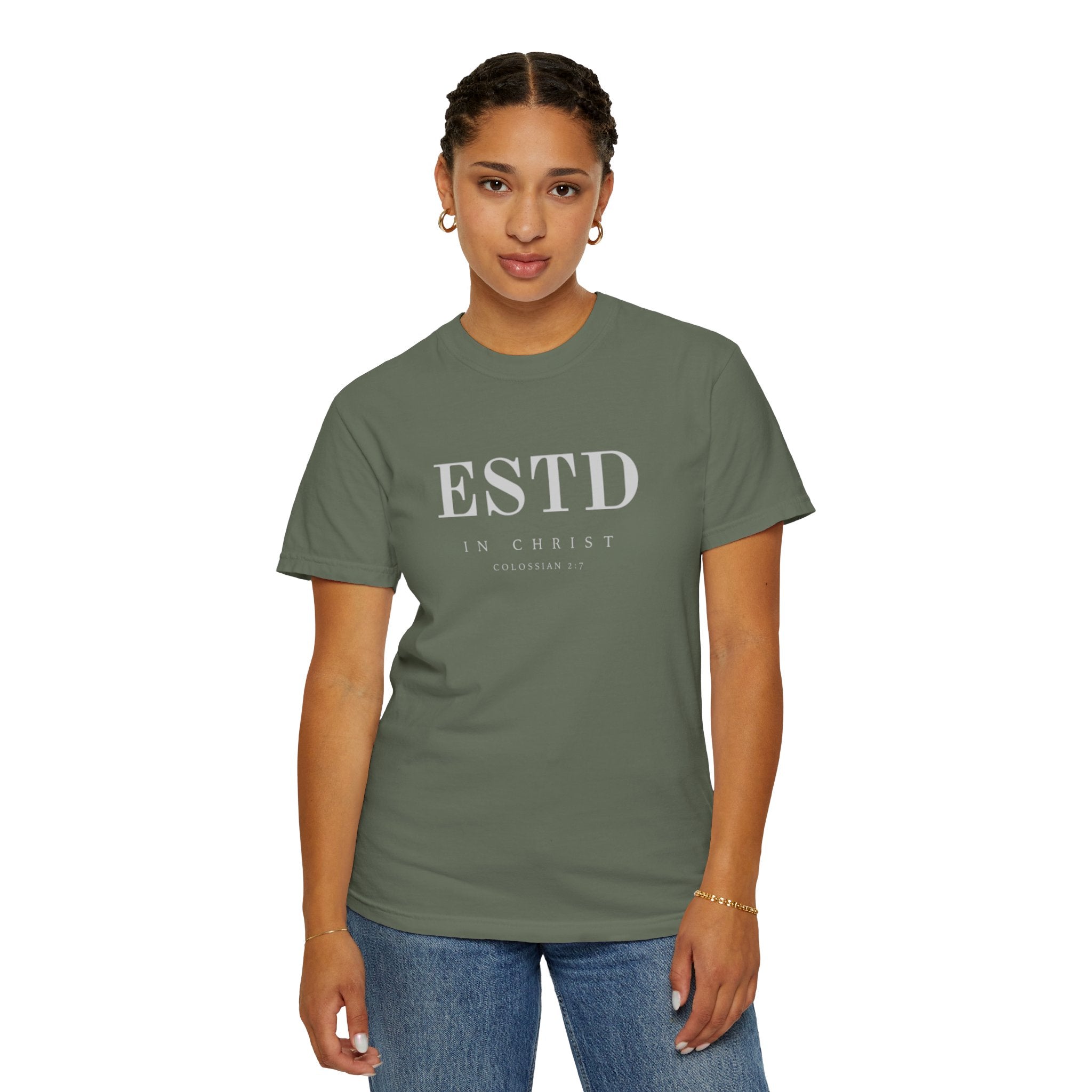 Official ESTD in Christ (Colossians 2:7) T-shirt